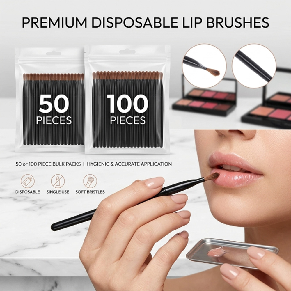 Beauty Makeup & D Anime Studio Vega Baja - 50/100pcs Disposable Lip Brush Set Lipstick