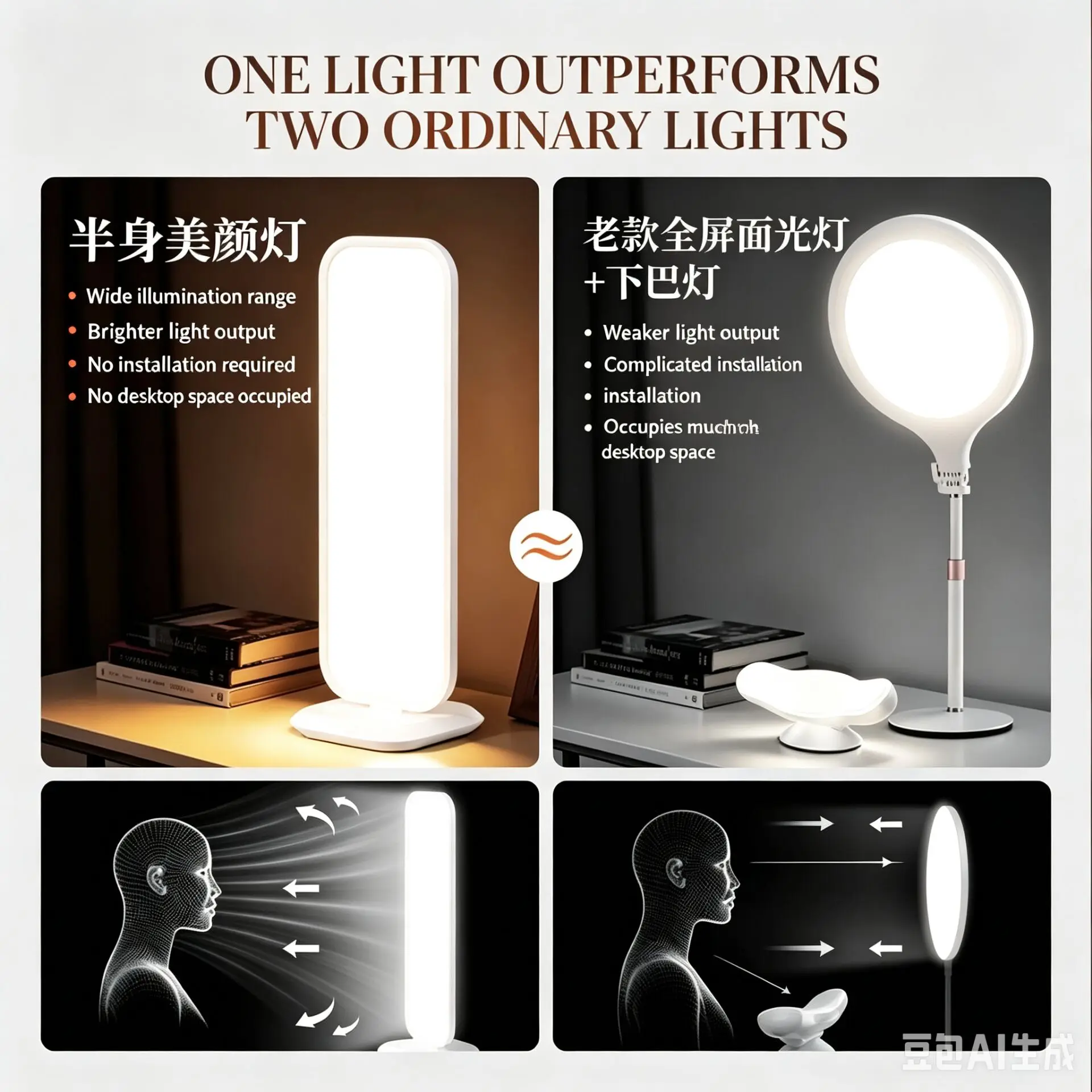 LED Desktop Half Body Fill Lig - Beauty Makeup Tiktok review and price